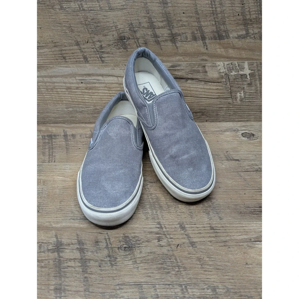 Vans Classic Slip-On Skate Shoes Unisex Size 9.5W / 8M‎ Gray Casual Style